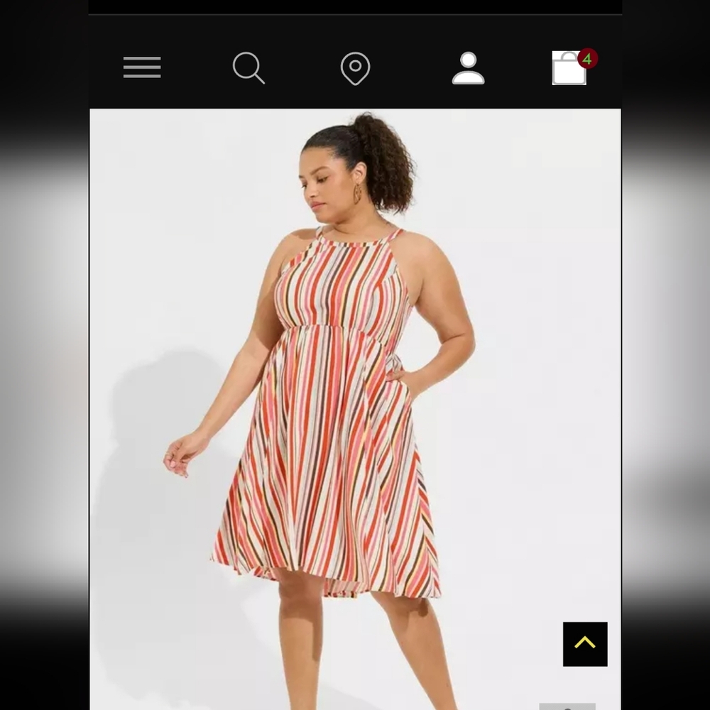 Bold stripe halter neck Challis dress
